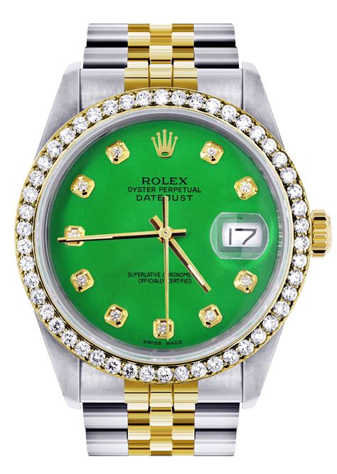 gold rolex datejust with green face|Rolex Datejust two tone price.